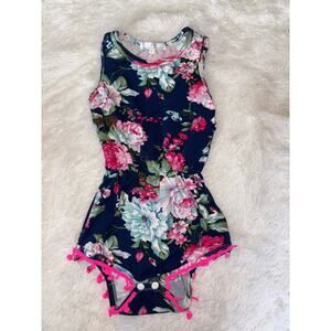 Bailey’s Blossoms Kids Sz. L Blue Floral Design Romper. Soft, ** Nt Desc**